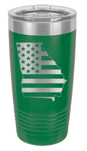 Load image into Gallery viewer, Georgia State American Flag Laser Engraved Tumbler (Etched)
