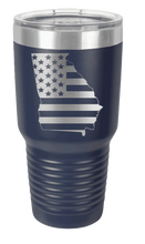 Load image into Gallery viewer, Georgia State American Flag Laser Engraved Tumbler (Etched)
