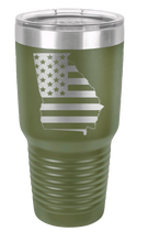 Load image into Gallery viewer, Georgia State American Flag Laser Engraved Tumbler (Etched)
