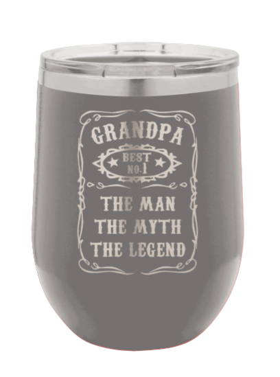 Grandpa - The Man, The Myth, The Legend - Customizable Laser Engraved Wine Tumbler (Etched)