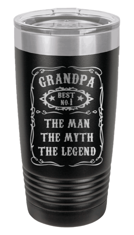 Grandpa - The Man, The Myth, The Legend - Customizable Laser Engraved Tumbler (Etched)