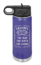 Load image into Gallery viewer, Grandpa - The Man, The Myth, The Legend - Customizable Laser Engraved Water Bottle  (Etched)
