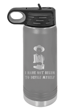 Load image into Gallery viewer, Tombstone I Have Not Yet Begun To Defile Myself Laser Engraved Water Bottle
