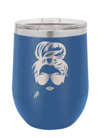 Hair Bun - Customizable - Laser Engraved Wine Tumbler (Etched)