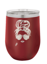 Load image into Gallery viewer, Hair Bun - Customizable - Laser Engraved Wine Tumbler (Etched)

