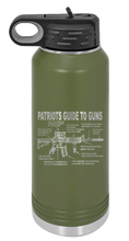 Load image into Gallery viewer, Patriots Guide to Guns Laser Engraved Water Bottle (Etched)
