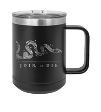 Load image into Gallery viewer, Join Or Die Laser Engraved Mug (Etched)
