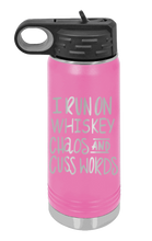 Load image into Gallery viewer, I Run on Whiskey, Chaos and Cuss Words Laser Engraved Water Bottle (Etched)
