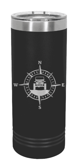 Jeep Compass Laser Engraved Skinny Tumbler (Etched)