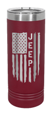 Load image into Gallery viewer, Jeep Flag Laser Engraved Skinny Tumbler (Etched)
