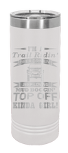 Load image into Gallery viewer, Trail Riding Jeep Girl Laser Engraved Skinny Tumbler (Etched)
