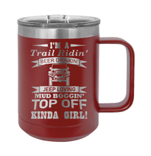 Load image into Gallery viewer, Trail Riding Jeep Girl Laser Engraved Mug (Etched)
