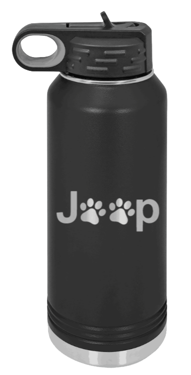 Jeep Paws Laser Engraved Water Bottle (Etched)