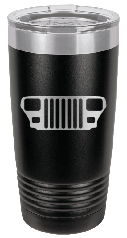 YJ Jeep Grill  Laser Engraved Tumbler (Etched)