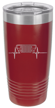 Load image into Gallery viewer, YJ Jeep Grill Heartbeat Laser Engraved Tumbler (Etched)
