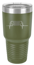 Load image into Gallery viewer, YJ Jeep Grill Heartbeat Laser Engraved Tumbler (Etched)
