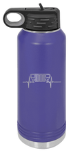 Load image into Gallery viewer, YJ Jeep Grill Heartbeat Laser Engraved Water Bottle (Etched)
