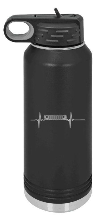 ZJ Jeep Grill Heartbeat Laser Engraved Water Bottle (Etched)