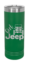 Load image into Gallery viewer, Girl Jeep CJ Laser Engraved Skinny Tumbler (Etched)
