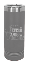 Load image into Gallery viewer, Camo &amp; Bucks Laser Engraved Skinny Tumbler (Etched)
