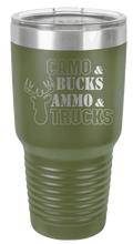 Load image into Gallery viewer, Camo &amp; Bucks - Ammo &amp; Truck Laser Engraved Tumbler (Etched)*
