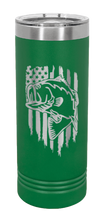 Load image into Gallery viewer, Bass - American Flag Laser Engraved Skinny Tumbler (Etched)
