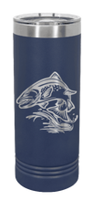 Load image into Gallery viewer, Salmon Jumping Laser Engraved Skinny Tumbler (Etched)

