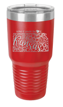 Load image into Gallery viewer, Kansas - Home Is Where the Heart is Laser Engraved Tumbler (Etched)
