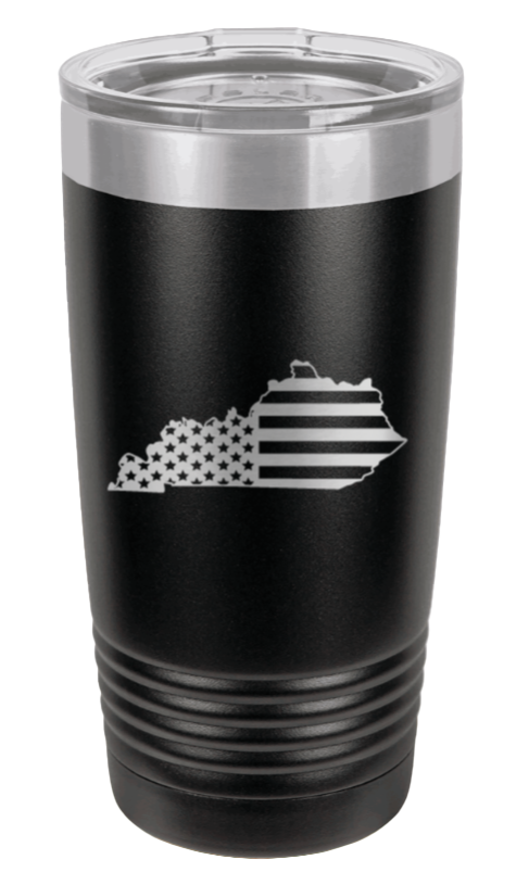 Kentucky State American Flag Laser Engraved Tumbler (Etched)