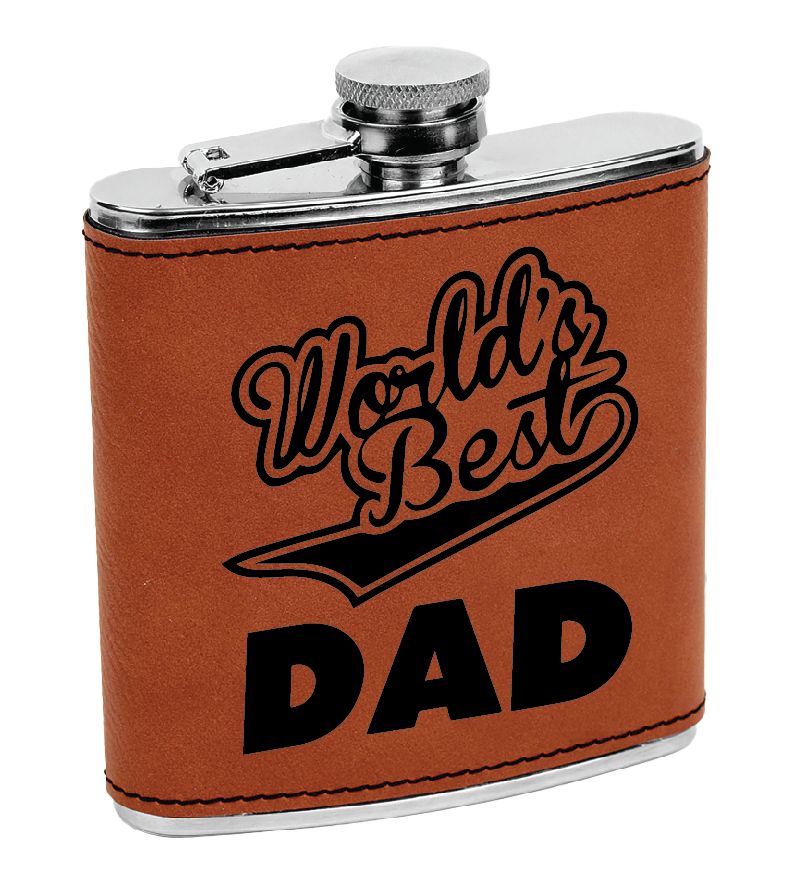 World's Best Dad Laser Engraved Flask