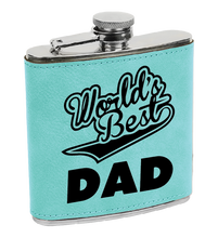Load image into Gallery viewer, World&#39;s Best Dad Laser Engraved Flask
