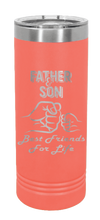 Load image into Gallery viewer, Father and Son Best Friends for Life Fist Bump Laser Engraved Skinny Tumbler (Etched)
