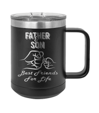Load image into Gallery viewer, Father &amp; Son - Best Friends for Life Fist Bump Laser Engraved Mug (Etched)
