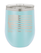 Load image into Gallery viewer, Fire Fighter Flag Laser Engraved Wine Tumbler (Etched)
