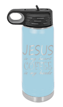 Load image into Gallery viewer, Jesus in my Heart ~ Coffee in my Hand Laser Engraved Water Bottle (Etched)
