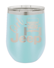 Load image into Gallery viewer, Girl Jeep CJ Laser Engraved Wine Tumbler (Etched)
