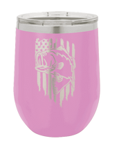 Load image into Gallery viewer, Bass - American Flag Laser Engraved Wine Tumbler (Etched)
