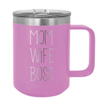 Load image into Gallery viewer, Mom Wife Boss Laser Engraved Mug (Etched)
