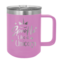 Load image into Gallery viewer, Sparkle Like a Unicorn Laser Engraved Mug (Etched)
