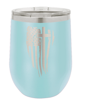 Load image into Gallery viewer, Cross Flag Vertical Laser Engraved Wine Tumbler (Etched)*
