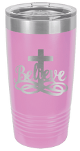 Load image into Gallery viewer, Believe with Cross Laser Engraved (Etched) Tumbler
