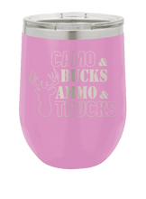 Load image into Gallery viewer, Camo &amp; Bucks - Ammo &amp; Truck Laser Engraved  Wine Tumbler (Etched)*
