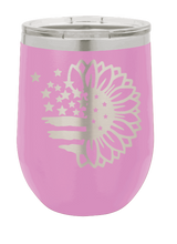 Load image into Gallery viewer, Sunflower Flag Laser Engraved Wine Tumbler (Etched)
