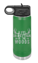 Load image into Gallery viewer, Life is Better in The Woods Laser Engraved Water Bottle (Etched)
