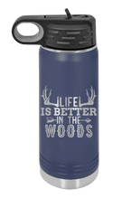 Load image into Gallery viewer, Life is Better in The Woods Laser Engraved Water Bottle (Etched)
