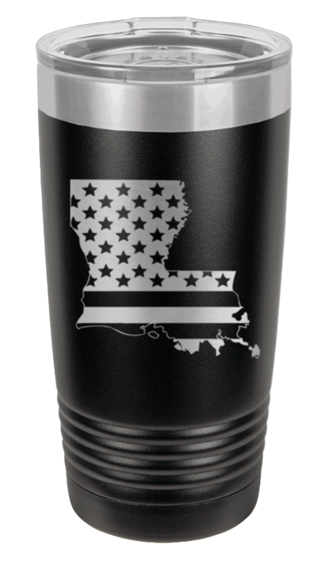 Louisiana State American Flag Laser Engraved Tumbler (Etched)