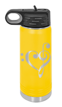 Load image into Gallery viewer, Love Music Laser Engraved Water Bottle (Etched)
