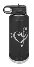 Load image into Gallery viewer, Love Music Laser Engraved Water Bottle (Etched)
