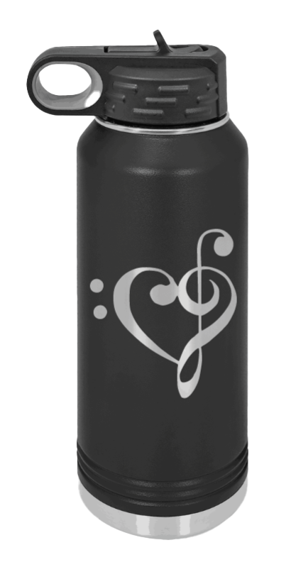 Love Music Laser Engraved Water Bottle (Etched)