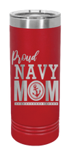 Load image into Gallery viewer, Proud U.S. Navy Mom Laser Engraved Skinny Tumbler (Etched)
